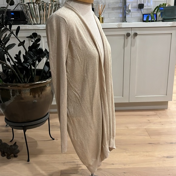 VGUC Diane von Furstenberg Tortuga gold silk cashmere asymmetrical cardigan - Picture 4 of 7